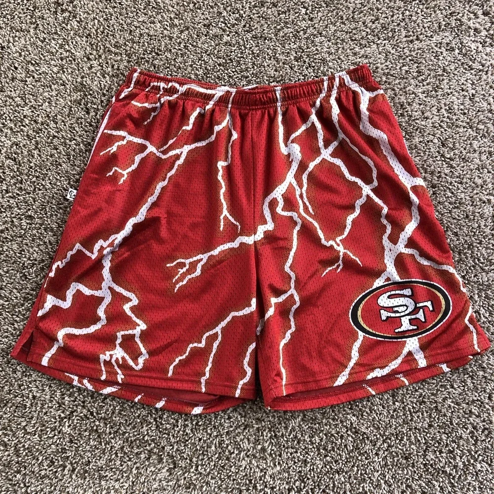 Chalk Line San Francisco 49ers Lightening Mesh Shorts Mens 3XL Red‎ NFL Licensed